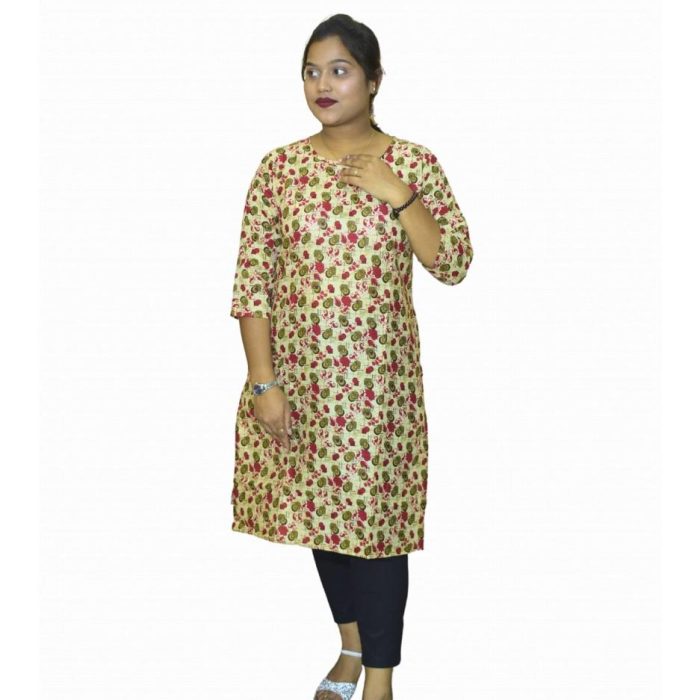 Floral Printed Cotton Kurti for Women